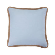 Luna - Washed Linen Jute Trimmed Pillow - Light Blue