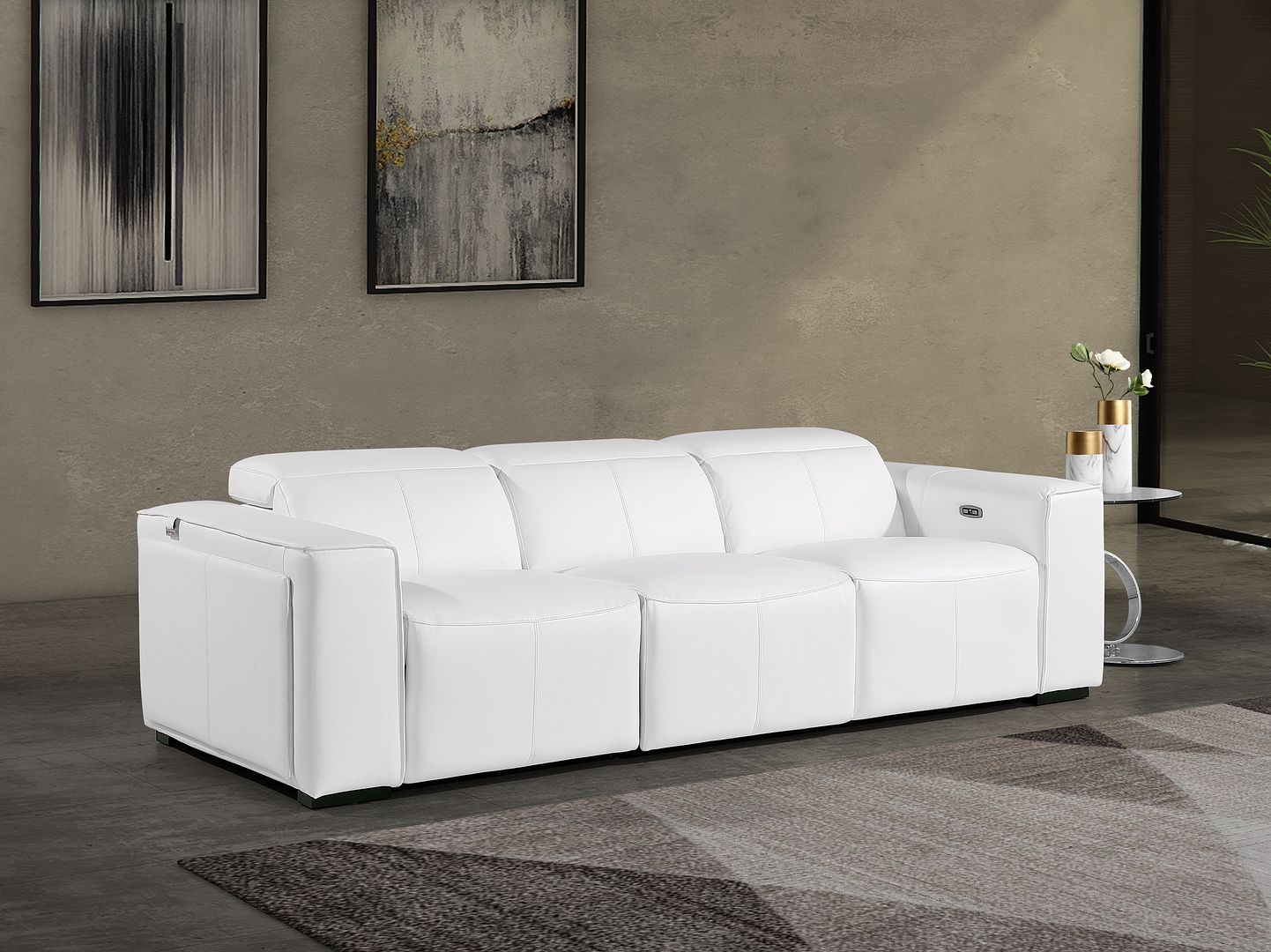 1224 - 3-Piece Modular Power Reclining Sofa In With 2 Power Recliners & Power Headrests