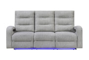 U6611 - Power Reclining Sofa With LED - Dark Gray