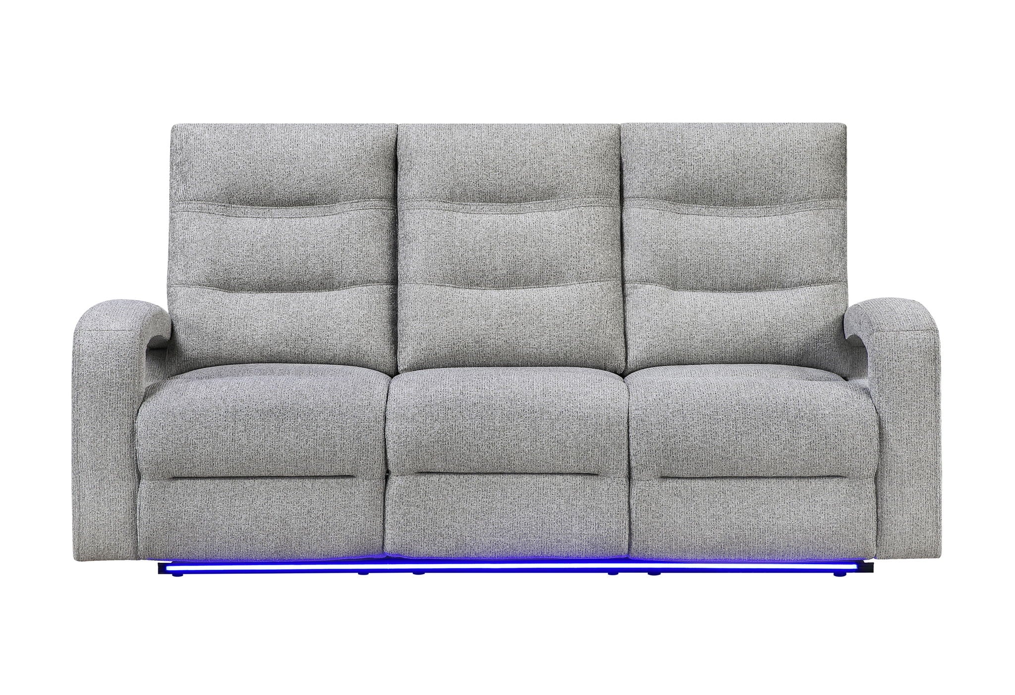 U6611 - Power Reclining Sofa With LED - Dark Gray