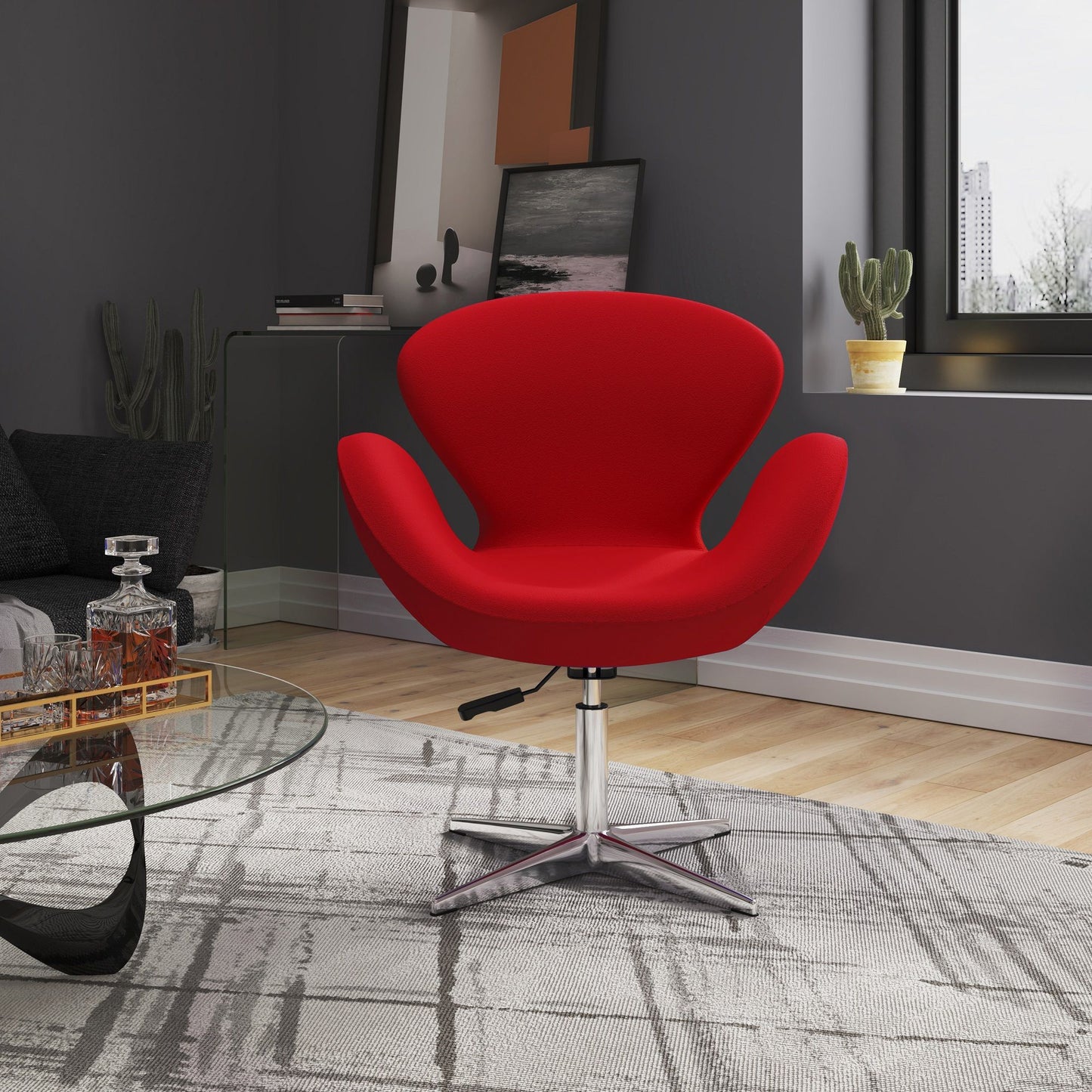 Raspberry - Swivel Lounge Chair