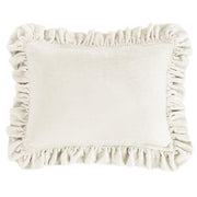 Stella - Faux Silk Velvet Ruffled Dutch Euro Pillow - Stone