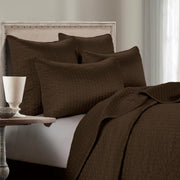 Satin Channel - Twin Quilt Set (Set of 2) - Chocolate