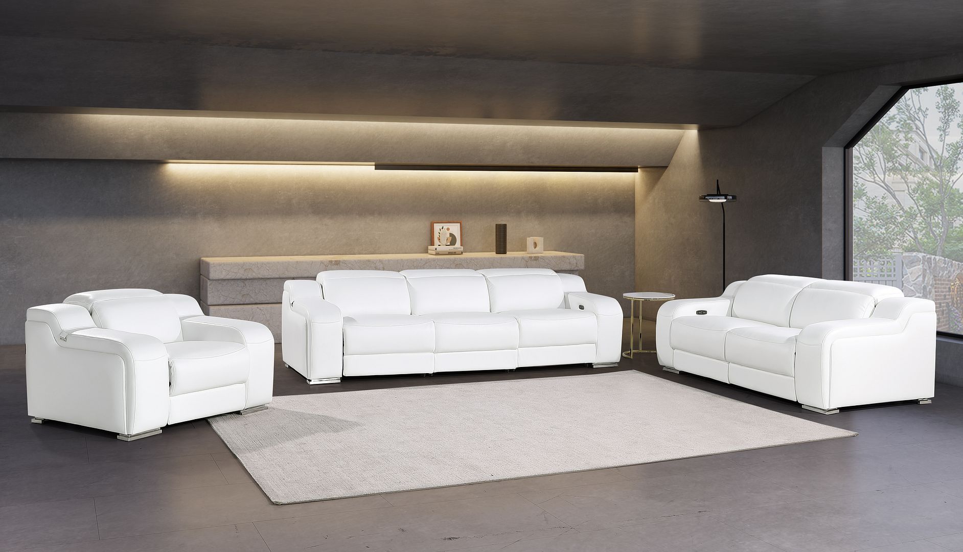 1116 - 6-Piece Modular Power Reclining Sofa, Loveseat & Chair Set In With 5 Power Recliners & Power Headrests