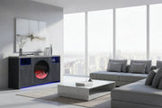 Nyla - 60" Entertainment Unit With Speakers And LED - Dark Gray / Light Gray