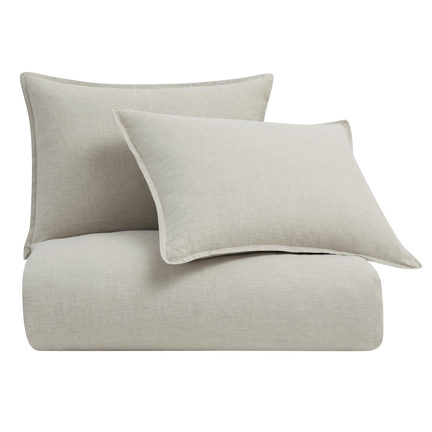 100% French Flax Linen - King Duvet Cover Set (Set of 3) - Natural