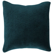Stonewashed Cotton Velvet - Quilted Euro Sham - Deep Blue