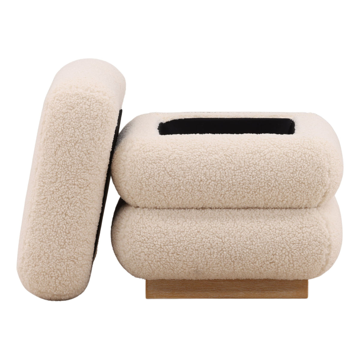 Rosana - Storage Stool - Cream And Light Natural