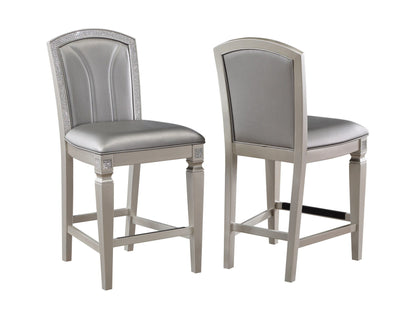 Klina - Counter Height Chair (Set of 2) - Silver