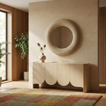 Meadow - Round Jute Rope Framed Mirror