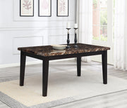 D150 - Faux Marble Dining Table - Brown