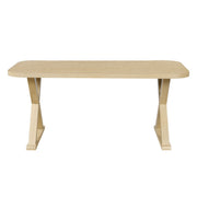 Dining Table With X-Shaped Legs, Rectangular Indoor - Natural