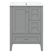 Modern Bathroom Vanity With Sink, Freestanding Cabinet With Drawers And Shelves