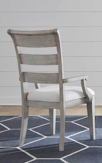 Belhaven - Ladder Back Arm Chair (Set of 2) - Pearl Silver