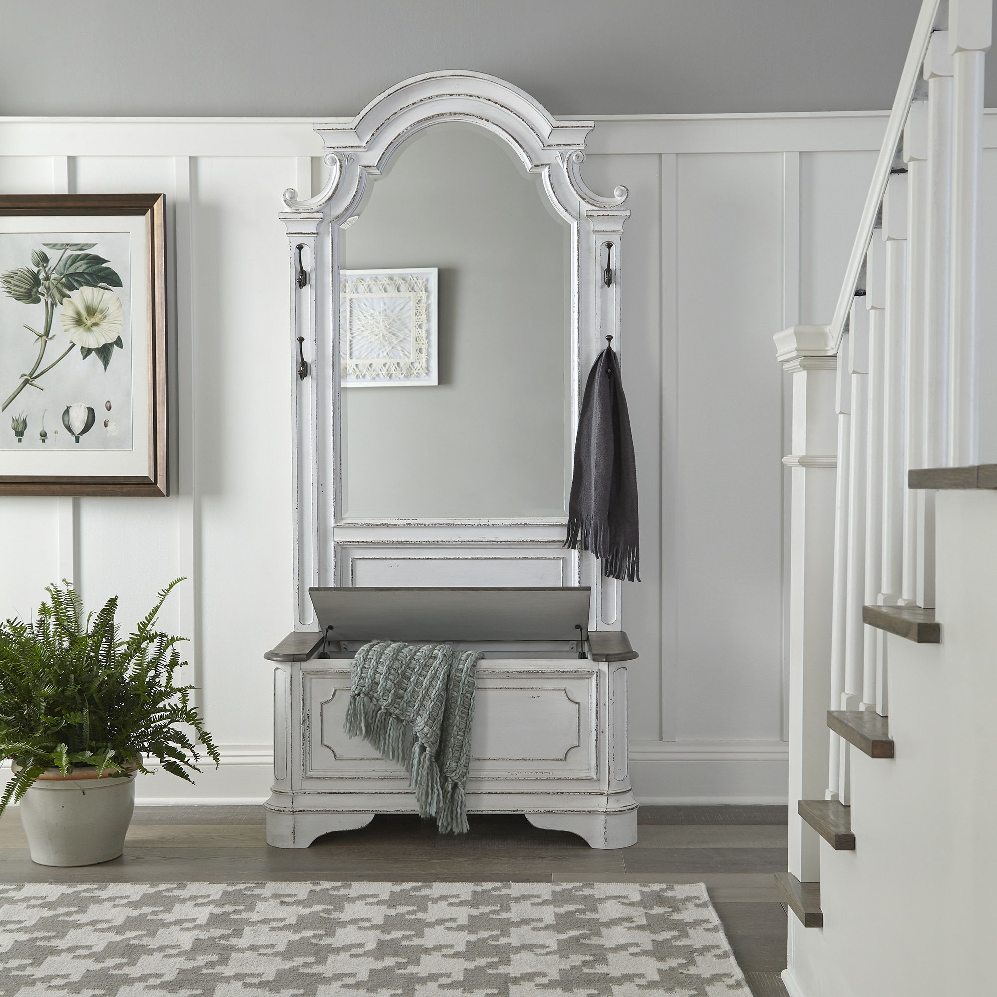 Magnolia Manor - 2 Piece Hall Tree - Antique White