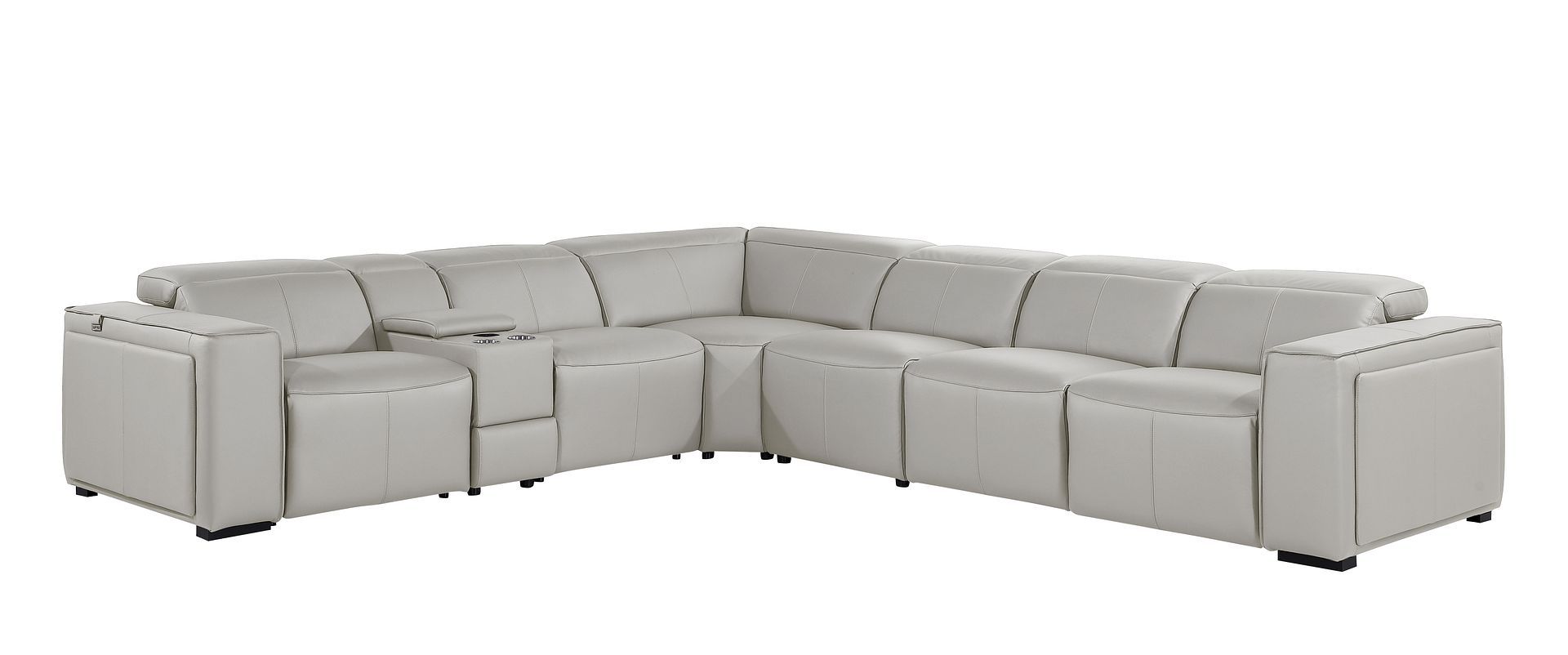 1224 - 7-Piece L-Shaped Sectional Sofa In With 3 Power Recliners & Power Headrests