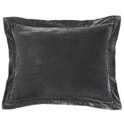 Stella - Faux Silk Velvet Flanged Dutch Euro Pillow - Dark Slate
