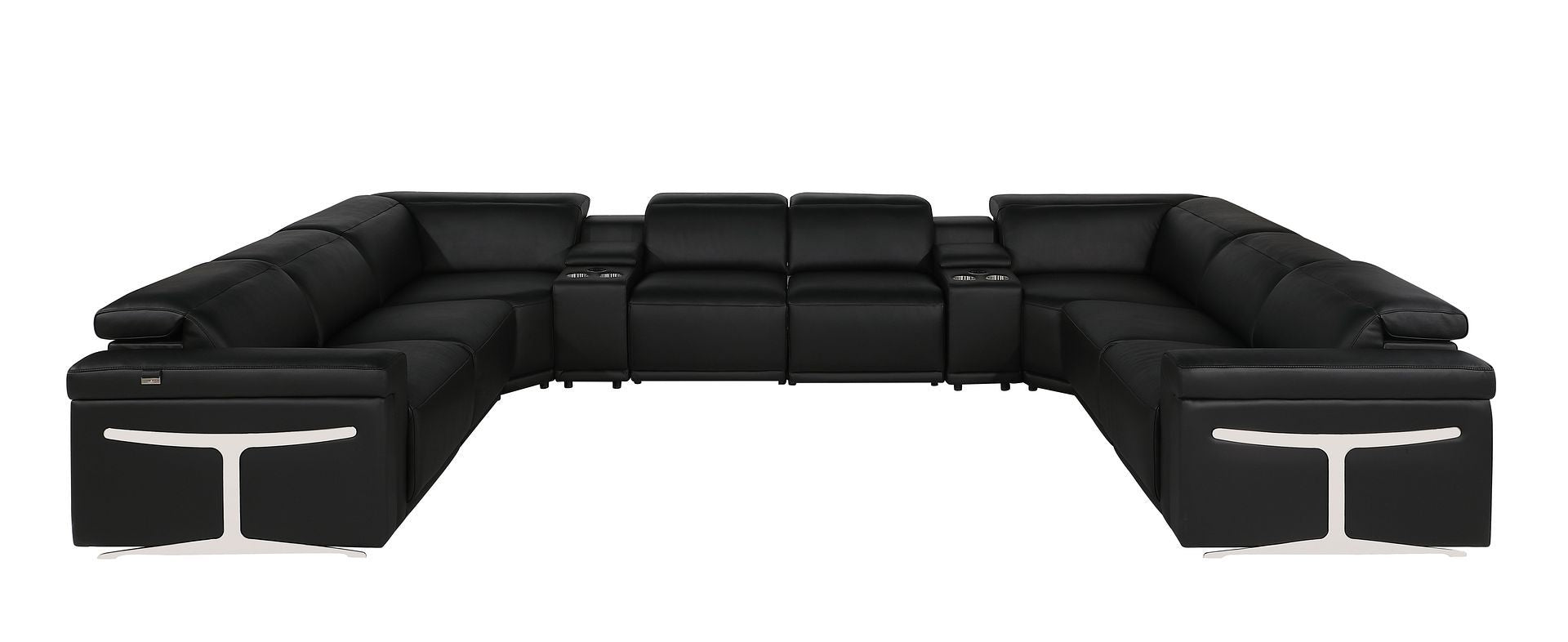1126 - 10-Piece U-Shaped Sectional Sofa In With 4 Power Recliners & Power Headrests