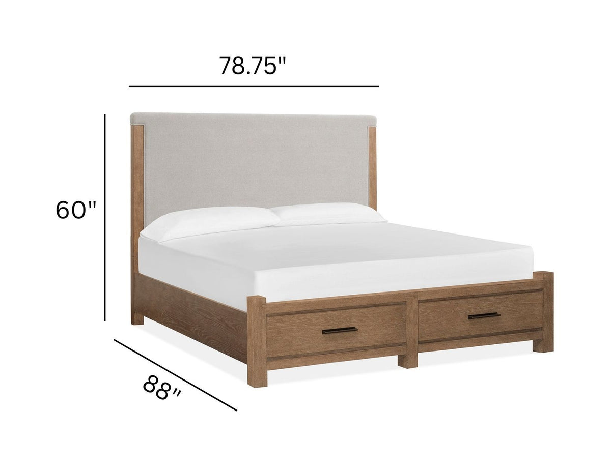 Plum Creek - Upholstered Panel Storage Bed