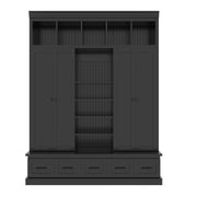 Hall Tree With Bench And 5 Storage Cubbies