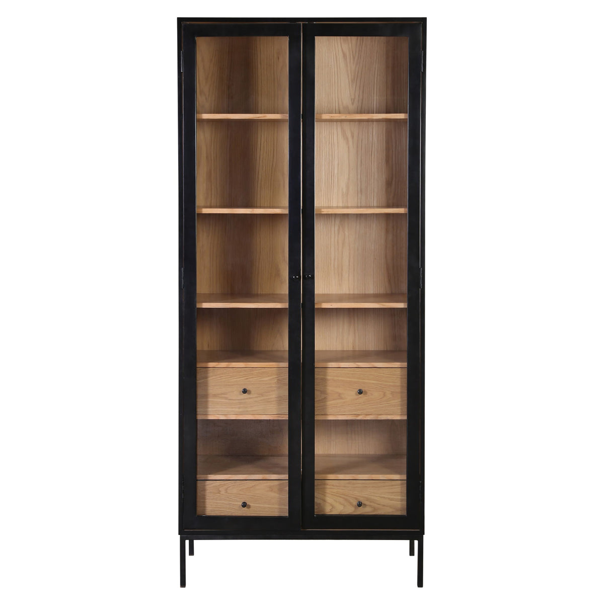Eddington - Cabinet - Matte Black And Natural