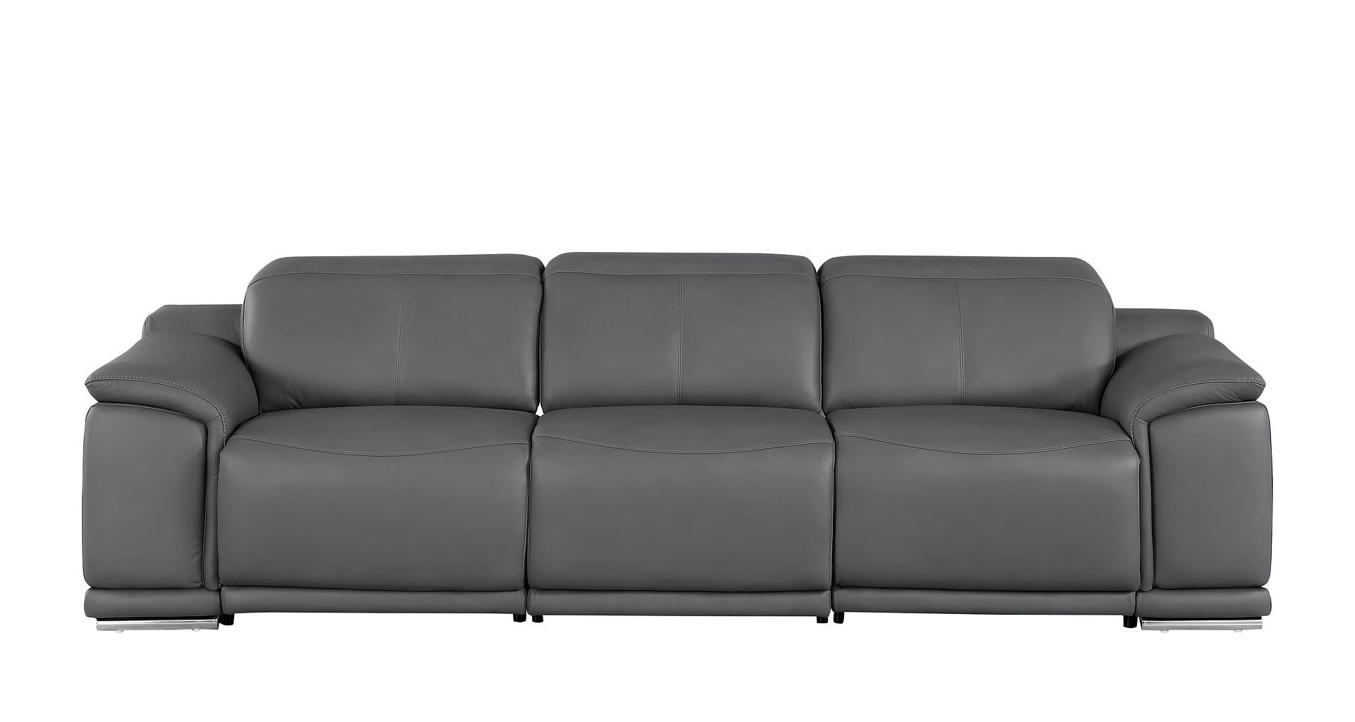 2679 - Genuine Leather Sofa With 3 Power Recliners