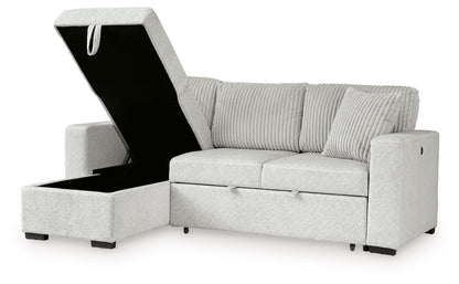 Wohlen - 2-Piece Sectional With Pop Up Sleeper And LAF Corner Chaise - Alloy