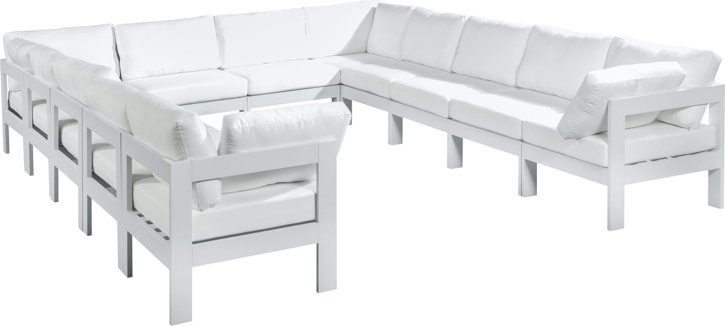 Nizuc - Outdoor Patio Modular Sectional 12 Piece - White - Fabric