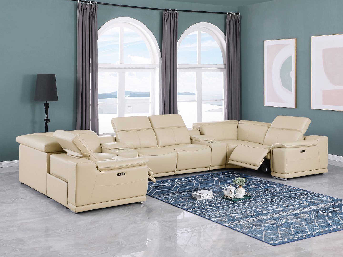 9762 - 8-Piece U Shaped Sectional Sofa With 2 Power Recliners