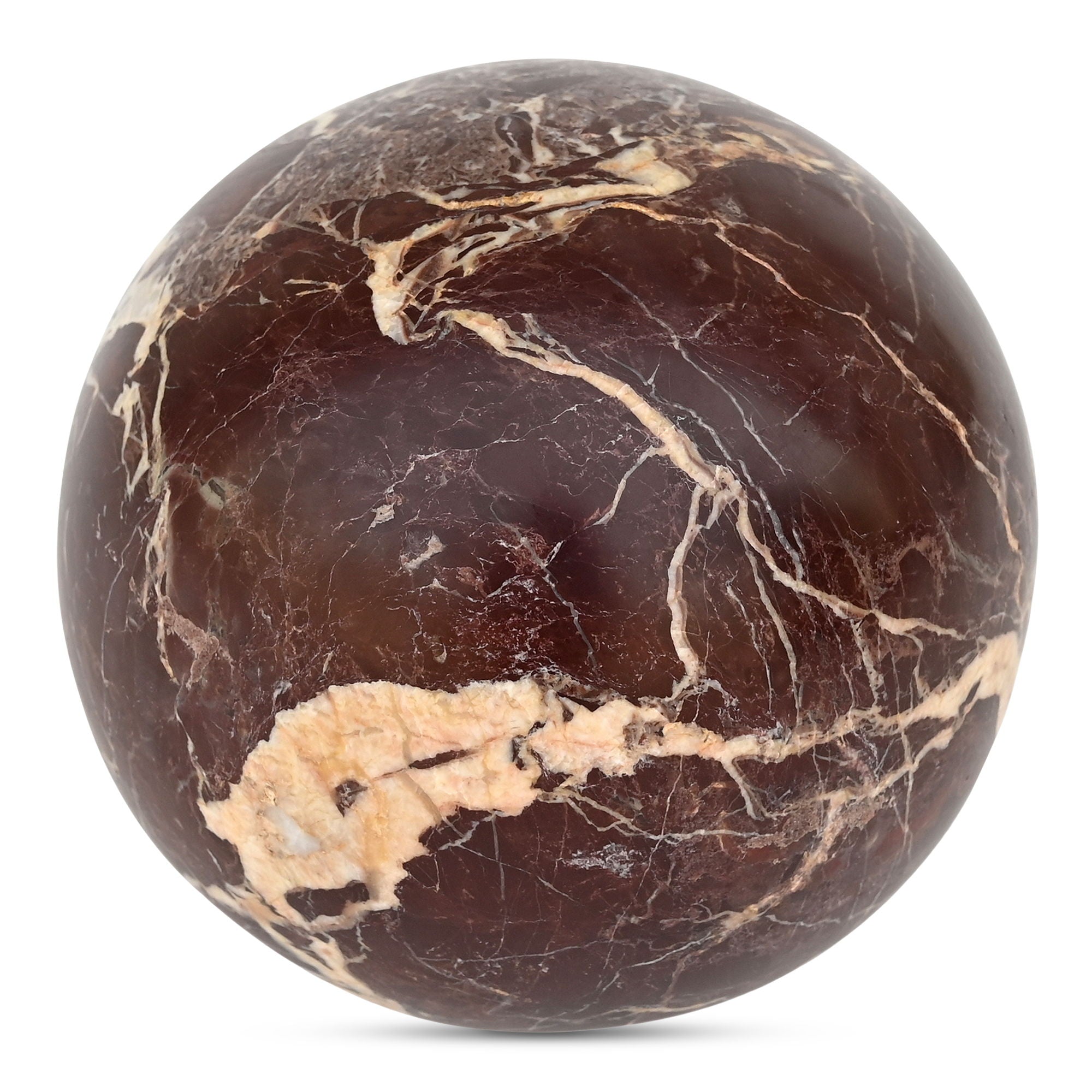 Odessa - Sphere Tabletop Accent - Red / Levanto Marble