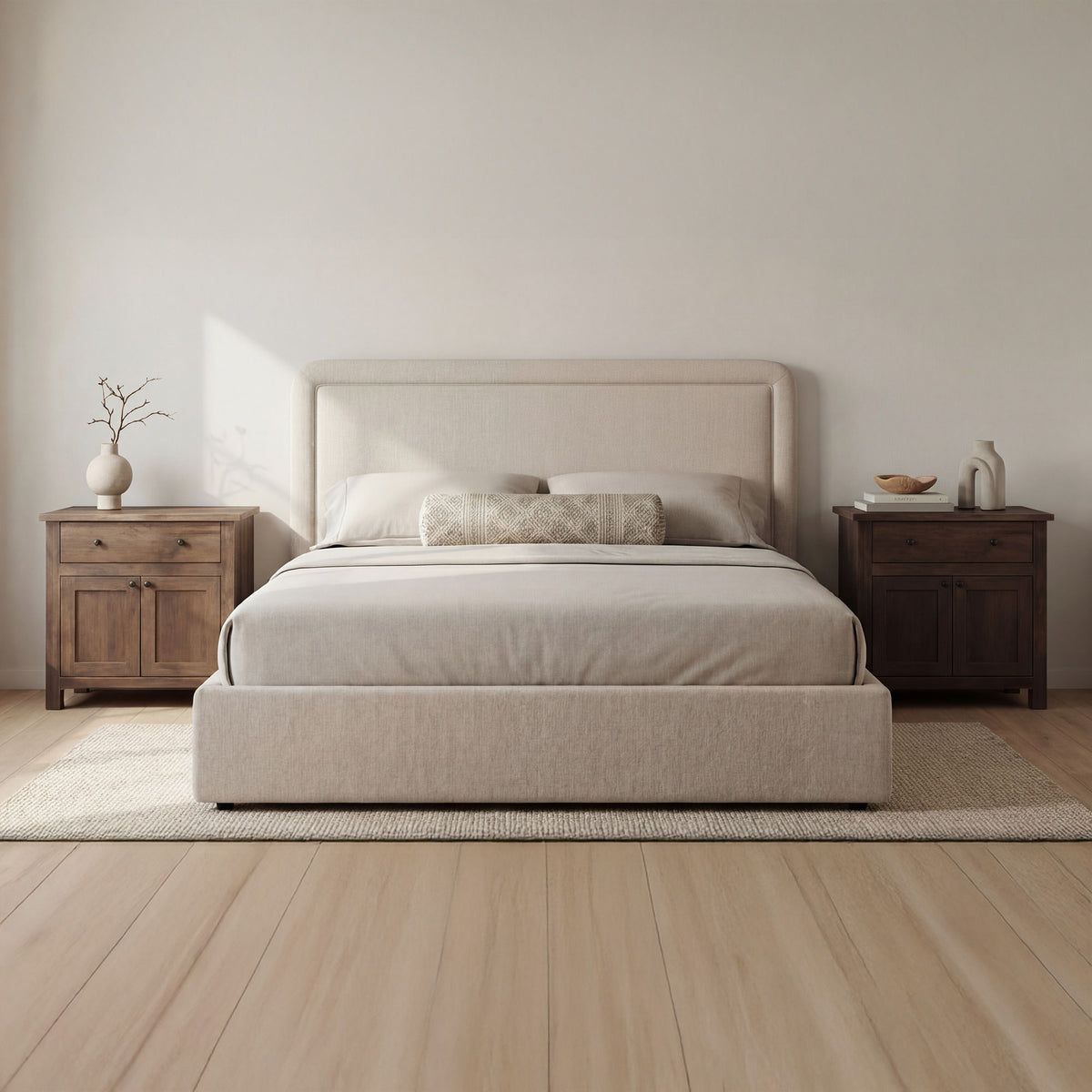 Simon - King Storage Bed - Flecked Beige