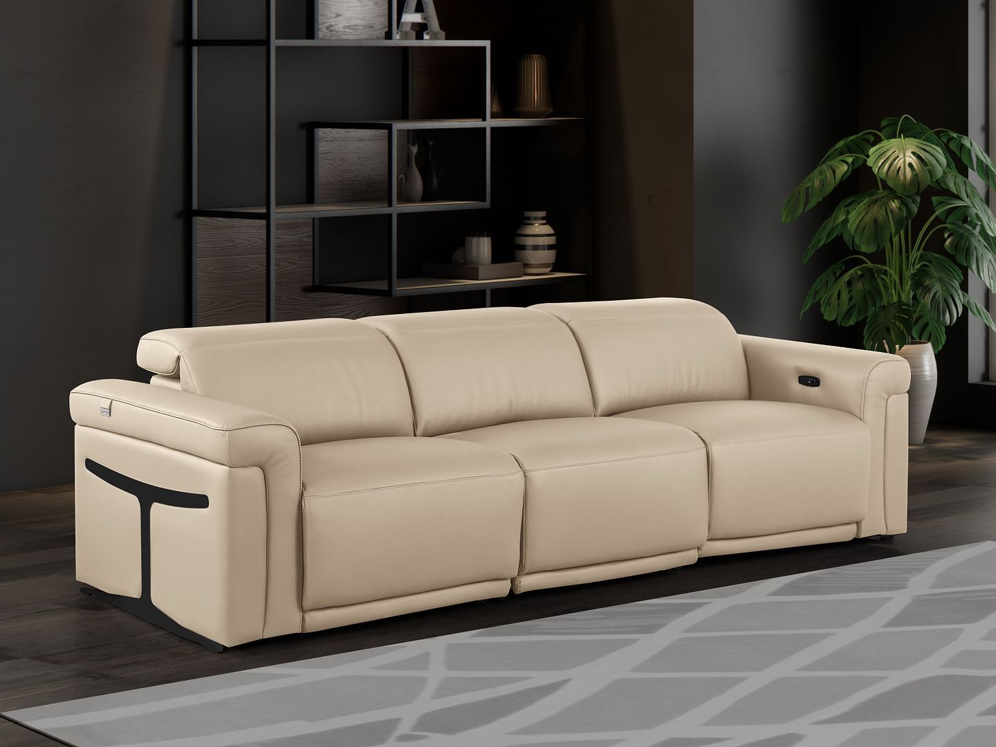 1126 - 3-Piece Modular Power Reclining Sofa In With 3 Power Recliners & Power Headrests