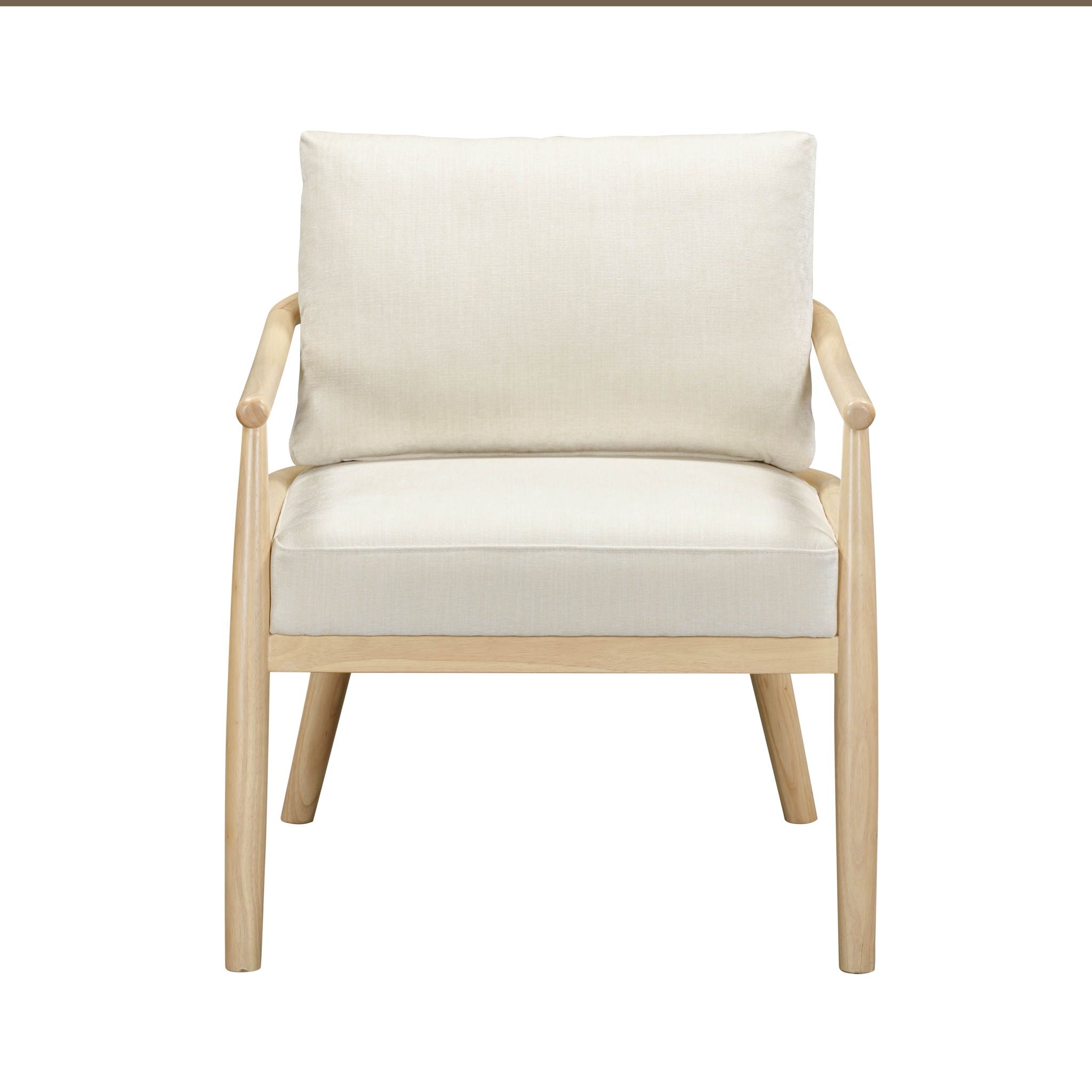 Dixie - Chenille Velvet Accent Chair - Cream