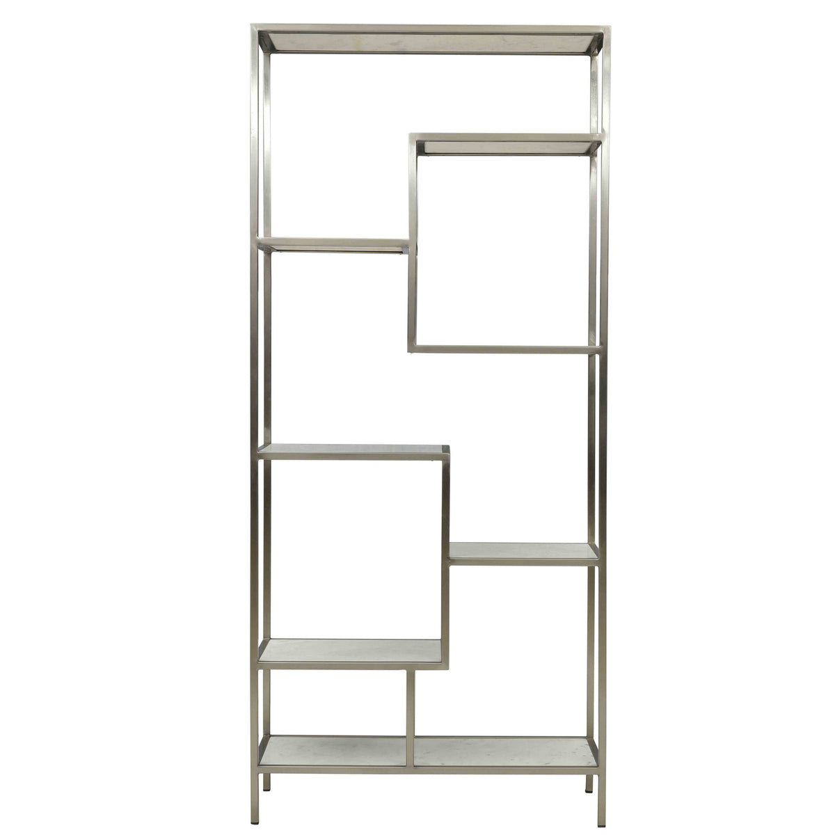 Monroe - Bookcase - Antique Nickel And Natural White