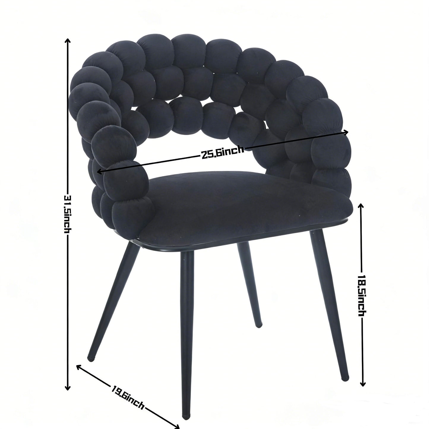 Modern Chair With Tube Legs, Soft Cushions And Comfortable Backrest