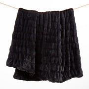 Ruched Rabbit - Double-Sided Oversized Throw - Black