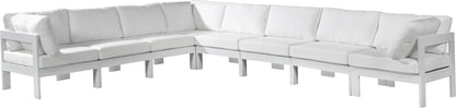 Nizuc - Outdoor Patio Modular Sectional 8 Piece - White - Fabric