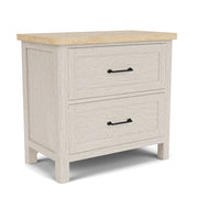 Glenndale - Two Drawer Nightstand - Aged White / Wheat
