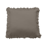 Lily - Washed Linen Ruffled Euro Sham - Taupe