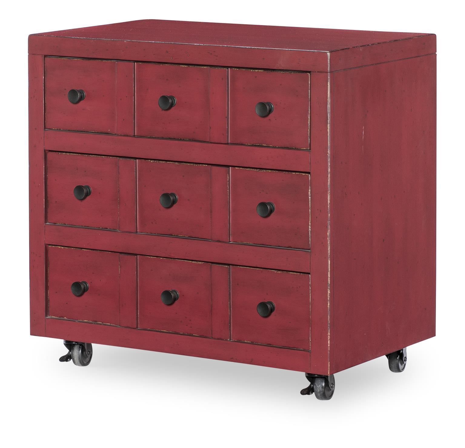 Vintage Market - Nightstand 3 Drawer With Casters