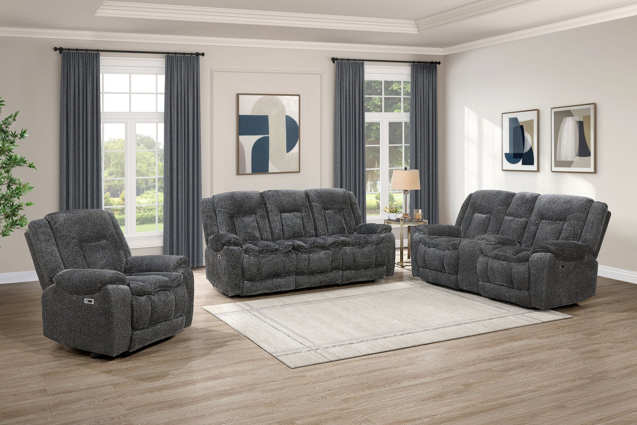 Stanwick - Reclining Sofa With Power Footrest - Gray