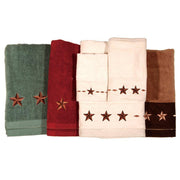 Rustic Star - Embroidered Star Towel Set (Set of 3) - Turquoise
