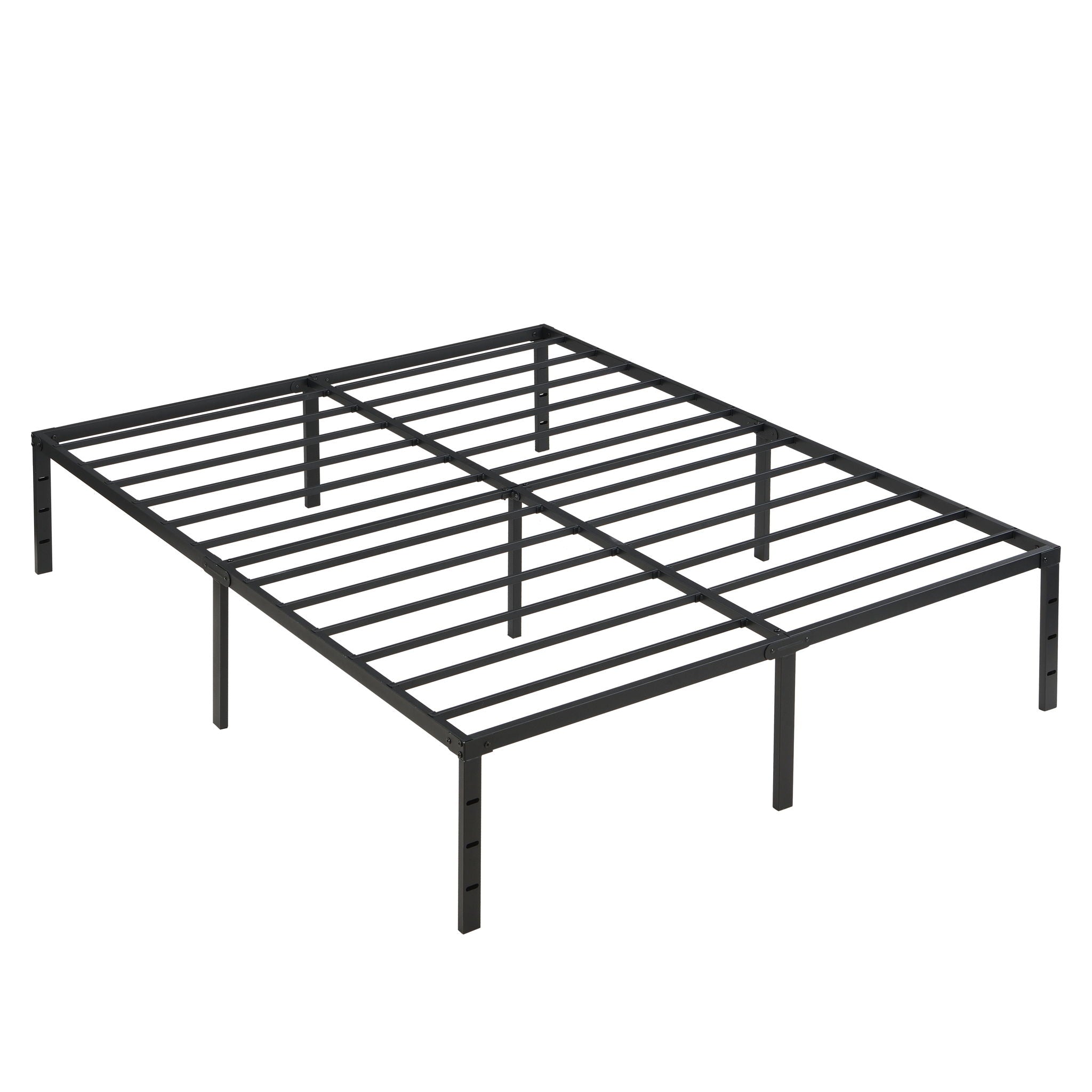 Heavy Duty Queen Size Bed Frame With Quiet Support - Black