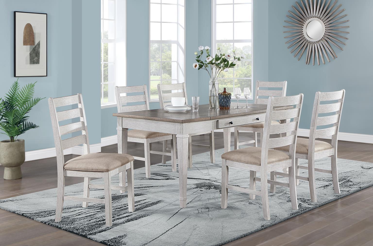 D117 - Rectangular Dining Table With Storage - White