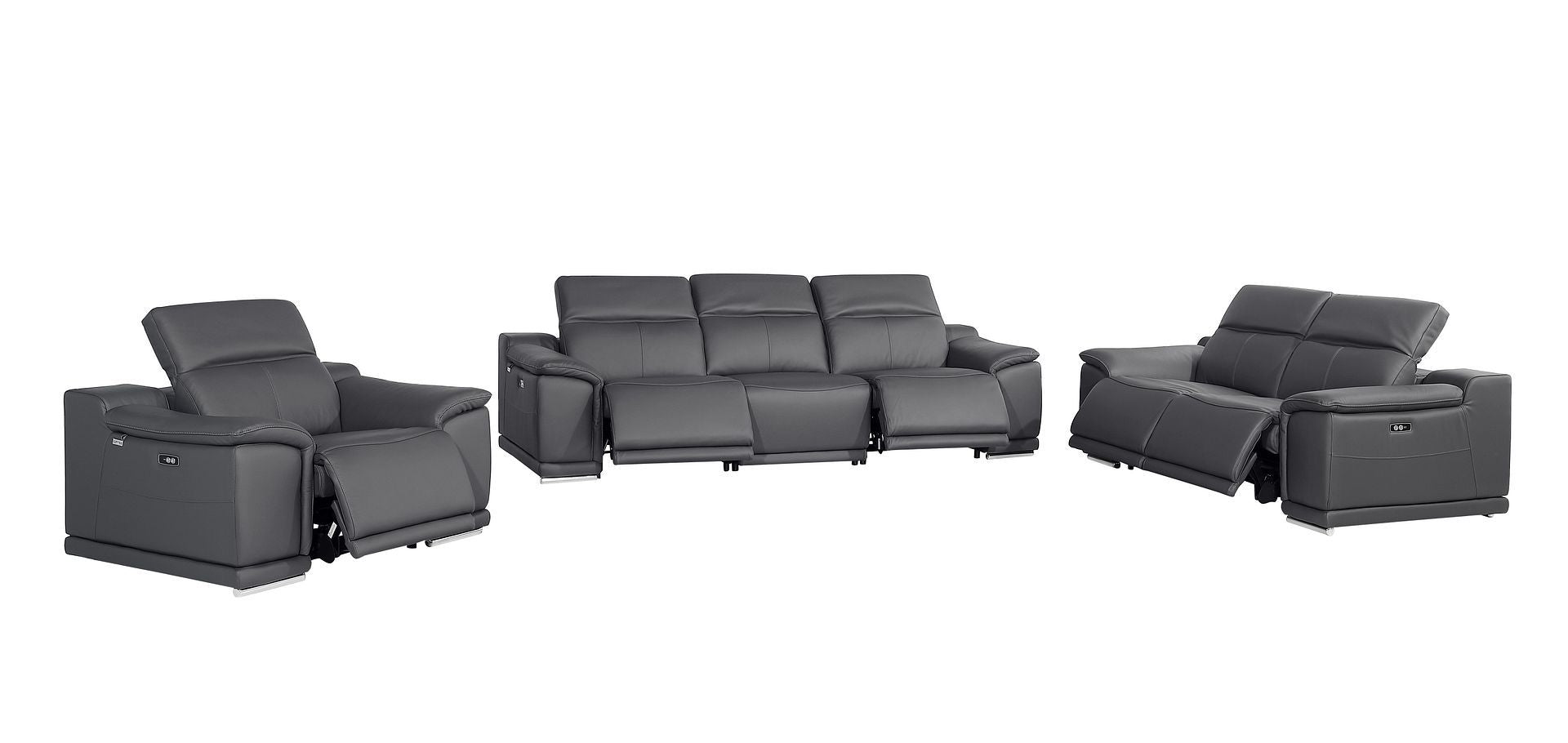 9762 - 6-Piece Modular Power Reclining Sofa, Loveseat And Chair Set With 5 Power Recliners In