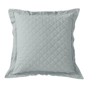 Diamond Linen - Linen Cotton Diamond Quilted Euro Sham - Seaglass