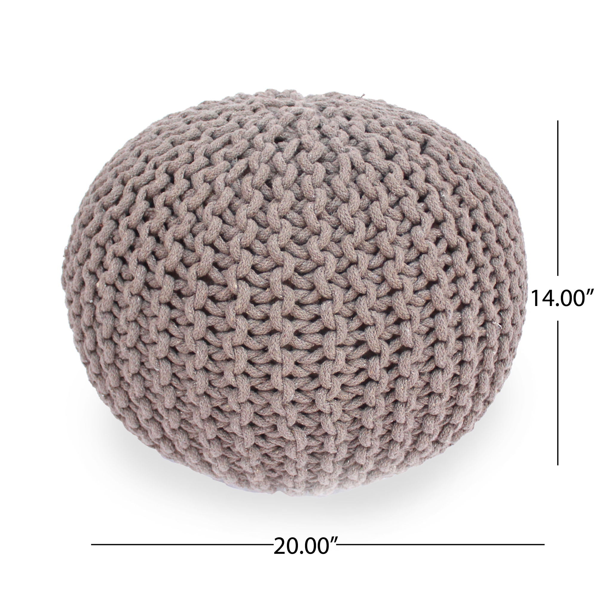 Moro - Knitted Round Pouf With Pumpkin Shape
