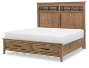 Beacon Hill - Queen Complete Panel Bed With Storage Footboard - Dusted Barley