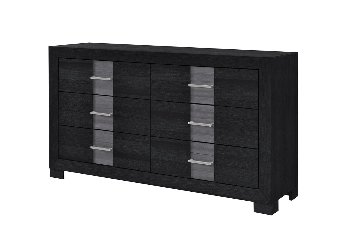 Optimus - 4 Piece Bedroom Set (Queen Bed, Dresser, Mirror, Nightstand) - Black