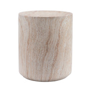 Tall Cylindrical Accent Coffee Table In - Beige / Yellow